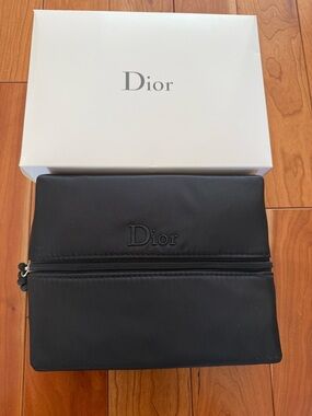 Dior Black Men’s Toiletry Pouch - Embossed Logo